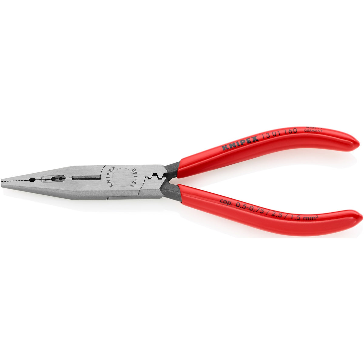 Szczypce do przewodów Knipex, czarne, fosforanowane z powłoką z tworzywa sztucznego 160 mm - 1301160