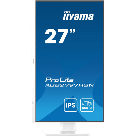 Monitor Iiyama prolite xub2797hsn-w2 27 (biały, HDMI, Display Port, 2x USB-A, 3x USB-C, RJ-45)