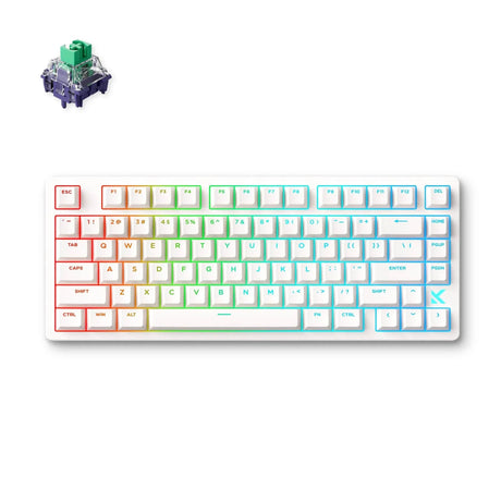 Klawiatura do gier Mchose jet 75 z efektem Halla i przełącznikiem magnetycznym (biała, układ USA (QWERTY), kailh Magnetic God, 75%, 8k, rgb, hot swap, USB-C, czujnik efektu Halla)