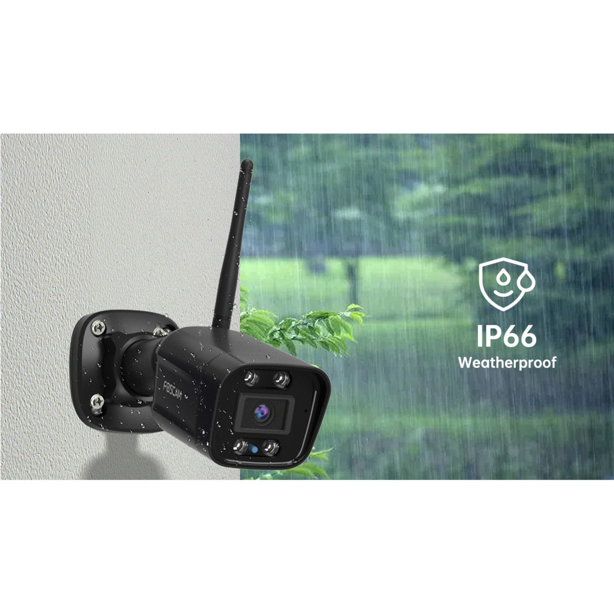 Foscam v8p, dwuzakresowa kamera bezpieczeństwa Wi-Fi 4K 8MP (czarna, z alarmem dźwiękowym i świetlnym)
