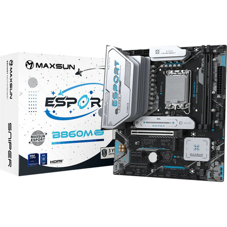 Płyta główna Maxsun MS-Esport B860M Sniper WiFi Socket 1851 (czarna, RAID, 2,5 GB-LAN, WLAN, BT, dźwięk, µATX)
