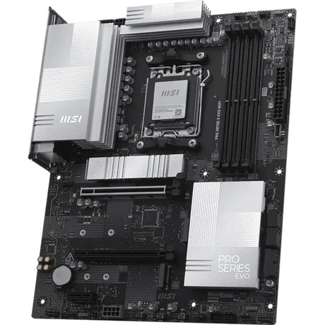 Msi pro x870e-s evo wifi socket am5 moederbord (zwart, raid, 5gb-lan, wi-fi 7, bt, sound, atx)