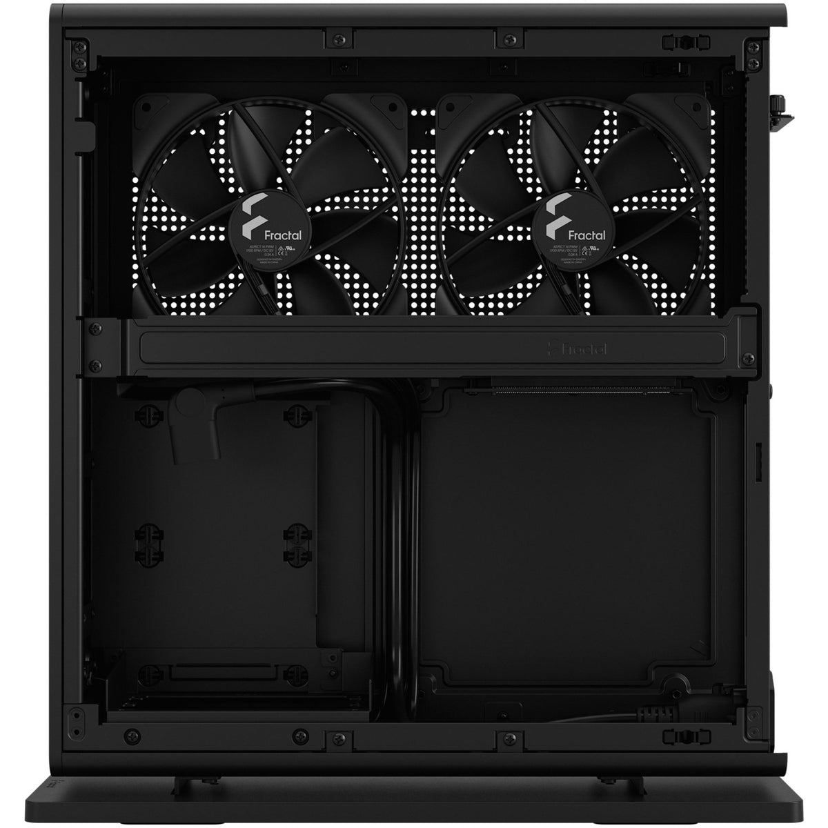 Czarna obudowa mini tower Fractal Design Ridge (czarna | 2x USB-A | 1x USB-C)