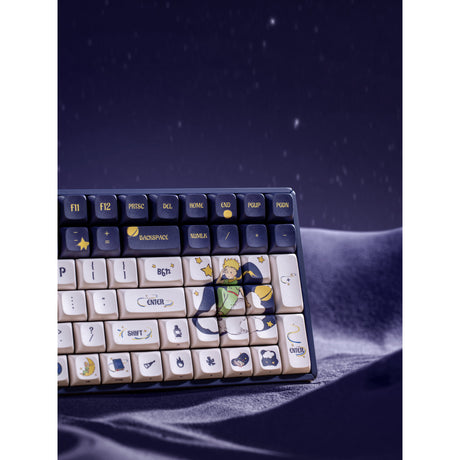 Mechaniczna klawiatura do gier Iqunix F97 Starry Tryst RGB (ciemnoniebieski, układ US (QWERTY), Iqunix Silent Rose, 96%, diody LED RGB, możliwość wymiany podczas pracy, PBT, 2,4 GHz | Bluetooth 5.1 | USB-C)