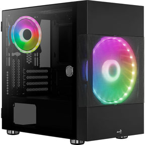 Obudowa mini tower Aerocool atomic v2 (czarna | 2x USB-A | okienko)