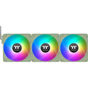 Thermaltake ct120 ex Reverse argb Sync wentylator chłodzący komputer Matcha Green (zestaw 3 wentylatorów) wentylatory do obudowy (jasnozielony, 3 sztuki, 120 x 120 x 25 mm, pwm)