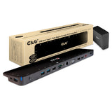 Stacja dokująca Club 3D USB-C 3.2 Gen1 z potrójnym wyświetlaczem i dynamiczną stacją ładującą PD 100 W (czarna)