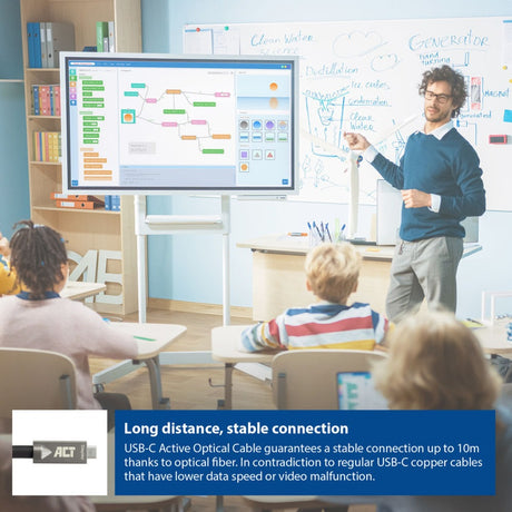Aktywny kabel optyczny (AOC) USB-C 3.2 gen2 (AOC) (szary czarny, 5 metrów)