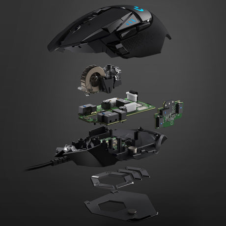 Wysokowydajna mysz do gier Logitech G502 Hero (czarna, 100–25 600 dpi, diody LED rgb)