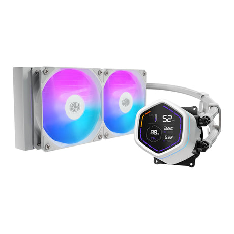 Cooler master masterliquid core nex digital 240 chłodzenie wodą białą (biały, argb)