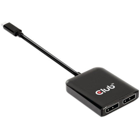 Club 3D USB 3.2 Gen2 Type-C (tryb alternatywny DP) do podwójnego monitora DisplayPort 4K60 Hz M F MST Hub DisplayPort Splitter (czarny)