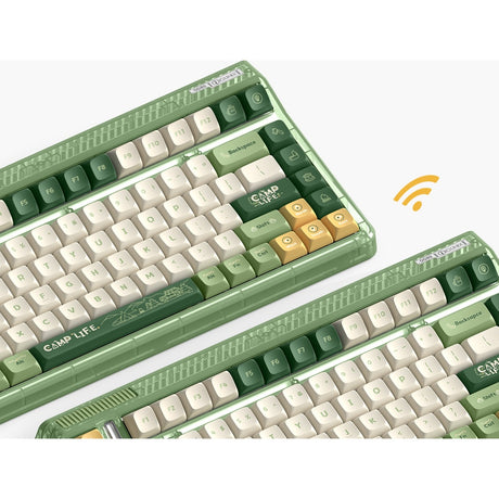 Bezprzewodowa klawiatura mechaniczna kempingowa Iqunix og80 (zielona, układ amerykański (qwerty), wiśnia mx czerwona, 80% (tkl), diody rgb, możliwość wymiany podczas pracy, pbt, 2,4 GHz | bluetooth 5.1 | usb-c)