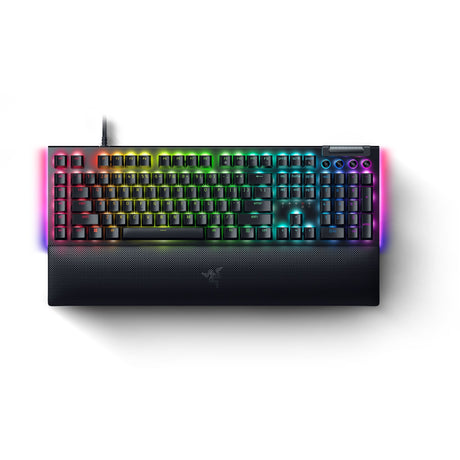 Razer blackwidow v4, klawiatura do gier (czarna, układ amerykański, żółta, diody rgb, podwójny abs)