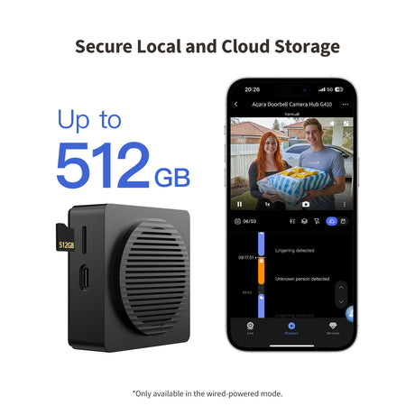 Inteligentny dzwonek wideo Aqara G410 Select (czarny, Wi-Fi, Bluetooth, Zigbee, Matter)