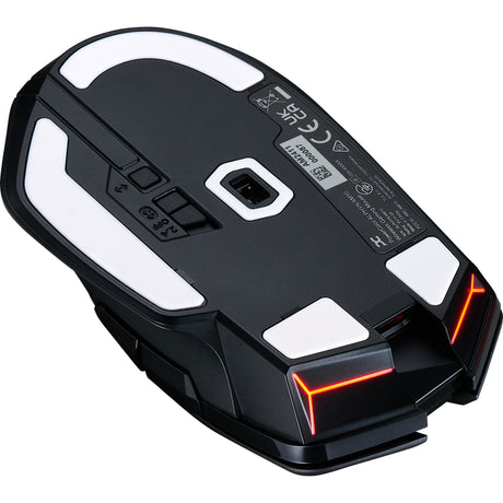 Bezprzewodowa mysz do gier Powercolor Alphyn Am10 (czarny czerwony, 100 - 26000 dpi, 8k, rgb, USB 2.4g Bluetooth 5.2)