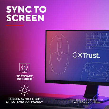 Podświetlenie Trust GXT 907 VYBZ RGB do monitorów (czarne)