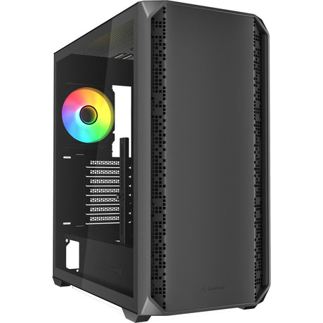 Obudowa midi tower Sharkoon ak2 rgb (czarna | 2x usb-a | 1x usb-c | rgb | szkło hartowane)