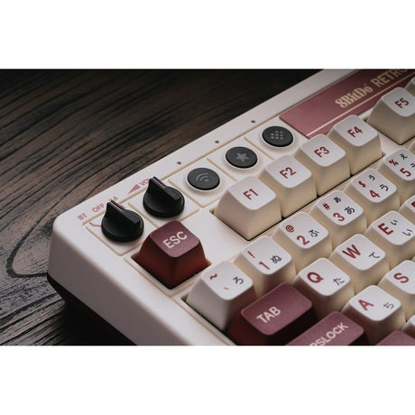 Klawiatura mechaniczna 8bitdo retro edycja rodzinna (beżowy, układ us (qwerty), kailh box biały, 80% (tkl), bluetooth low Energy, bezprzewodowa 2.4g, USB)