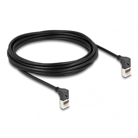 Delock kabel sieciowy rj45 kat.6a s ftp slim 90° w górę pod kątem w górę kabel 5 m (czarny)