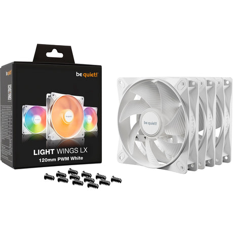 Bądź cicho! Wentylatory Light Wings lx pwm rgb (białe, 3 sztuki, 120 x 120 x 25 mm)