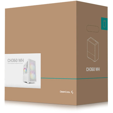 Obudowa mini tower Deepcool ch360 (biała | 1x USB-A | 1x USB-C | RGB | okienko)
