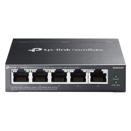 Tp-link omada es205gp switch (zwart, 4x poe+)