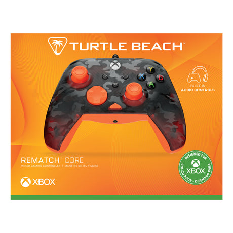 Kontroler przewodowy Turtle Beach Rematch Core (czarny pomarańczowy, Xbox Series X|S, Xbox One, PC)