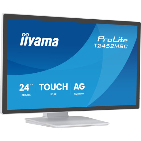 Iiyama prolite t2452msc-w2ag 24 monitor dotykowy (biały, 120 Hz, HDMI, Display Port, audio, USB, dotykowy)