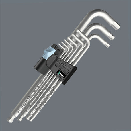 Zestaw kluczy sześciokątnych Wera 3950 9 hex-plus stal nierdzewna 1 (stal nierdzewna, 9 szt., 1,5 mm do 10 mm)