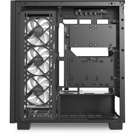 Obudowa midi tower Sharkoon Elite Shark Ca500 (czarna | 2x USB-A | 1x USB-C | RGB | szkło hartowane)