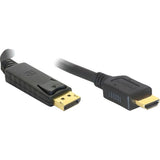 Delock adapter Displayport > szybki adapter HDMI (czarny, 3 metry, pasywny, 4k, pozłacany)