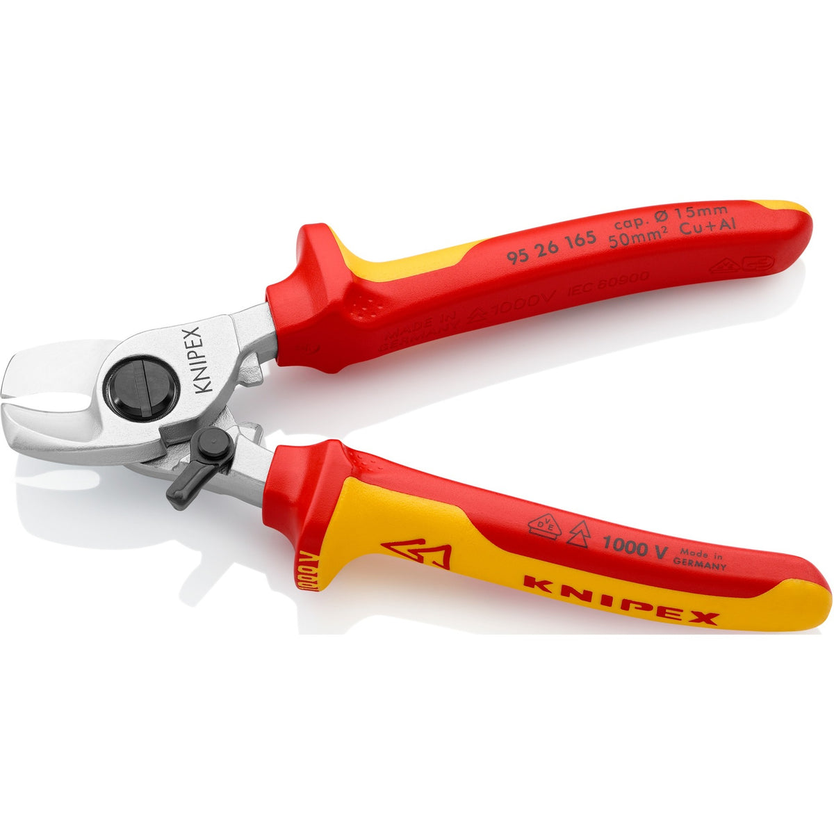 Obcinak do kabli Knipex 95 26 165 165mm ze sprężyną otwierającą vde