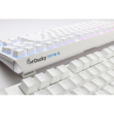 Klawiatura mechaniczna Ducky one 3, klasyczna, czysta biała tkl rgb (biała, układ amerykański (qwerty), wiśnia mx cicha czerwień, 80% (tkl), diody rgb, podwójny strzał pbt, możliwość wymiany podczas pracy, mechanika szarlatanu)