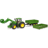 Bruder John Deere 7R 350 z ładowaczem czołowym i przyczepą transportową model pojazdu (03155)