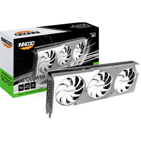 Inno3d geforce rtx 5070 ti x3 oc biała karta graficzna (biała, dlss 4, 3x display port, 1x hdmi 2.1)