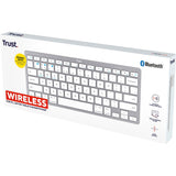 Bezprzewodowa klawiatura Bluetooth Trust (szara, układ US (QWERTY), przełączniki nożycowe, 85%, Bluetooth 4.0)