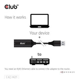 Adapter Club 3D USB-A na RJ45 Ethernet 5 Gb/s (czarny)