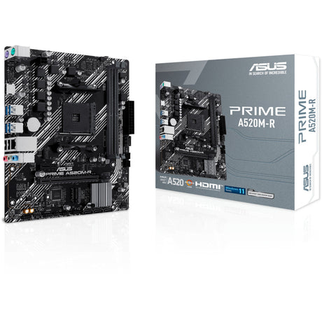 Płyta główna Asus Prime A520M-R z gniazdem AM4 (RAID, GB-LAN, dźwięk, µATX)