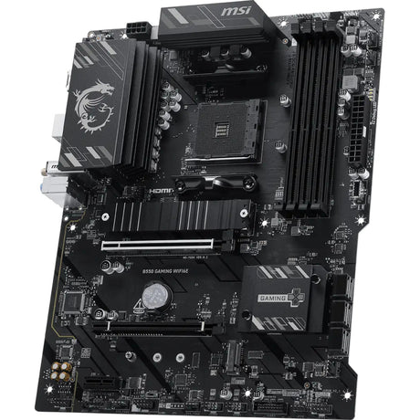 Msi b550 gaming wifi6e socket am4 moederbord (zwart zilver, raid, gb-lan, wi-fi 6e, sound, atx)