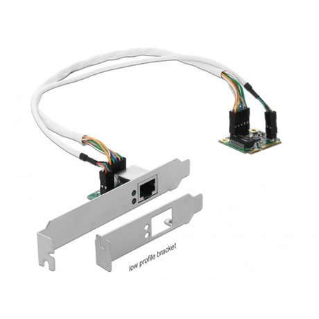 Delock mini pcle i o pcle half size 1x karta sieciowa Gigabit LAN (niskoprofilowa)