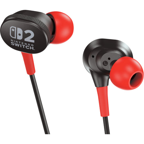 Przewodowe słuchawki douszne Powera do Nintendo Switch 2 douszne (czarno-czerwone, Nintendo Switch 2, Nintendo Switch, Nintendo Switch - model OLED, Nintendo Switch Lite)