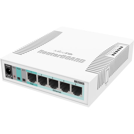 Inteligentny przełącznik Mikrotik rb260gs (css106-5g-1s) (biały, poe, sfp)