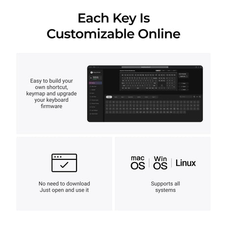Bezprzewodowa, niestandardowa klawiatura mechaniczna Keychron v6 ultra 8k (czarna, układ amerykański (qwerty), jedwabny pom banan, 100%, rgb, hot swap, 2,4 GHz | bluetooth 5.3 | USB-C)