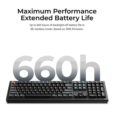 Bezprzewodowa, niestandardowa klawiatura mechaniczna Keychron v6 ultra 8k (czarna, układ amerykański (qwerty), jedwabny pom banan, 100%, rgb, hot swap, 2,4 GHz | bluetooth 5.3 | USB-C)