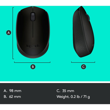 Mysz Logitech B170 (czarna, bezprzewodowa)