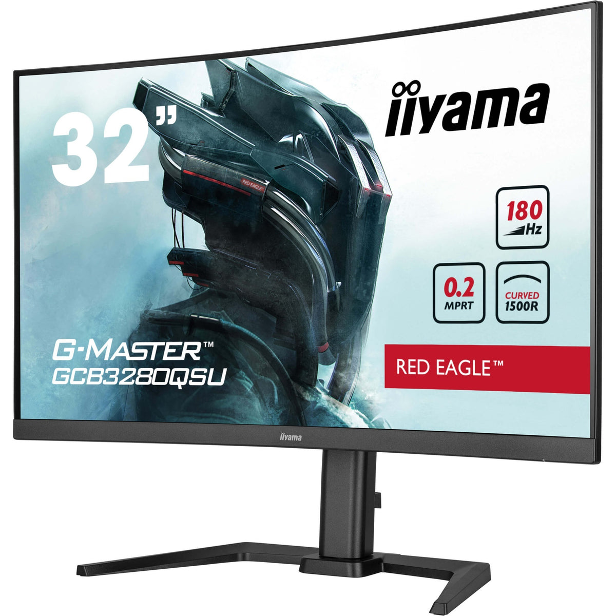 Iiyama G-Master Red Eagle GCB3280QSU-B2 31,5 zakrzywiony monitor do gier (czarny, 2x HDMI, Display Port, 2x USB-A, USB-B, 180 Hz)