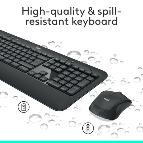 Zestaw bezprzewodowej klawiatury i myszy Logitech mk540 qwerty