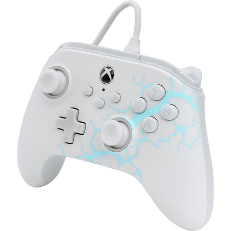 Kontroler Powera Advantage z kablem do konsoli Xbox x|s - polar ice (biało-niebieski, xbox series x|s, xbox one, PC)