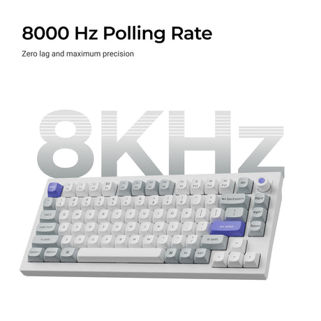 Keychron q1 he 8k klawiatura z przełącznikiem magnetycznym (czarna, układ amerykański (qwerty), ultraszybka limetka, 75%, rgb, hot swap, 8k)
