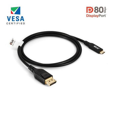 Dwukierunkowy adapter Club 3D USB-C na DisplayPort DP80 (czarny, 1 metr, certyfikat VESA)